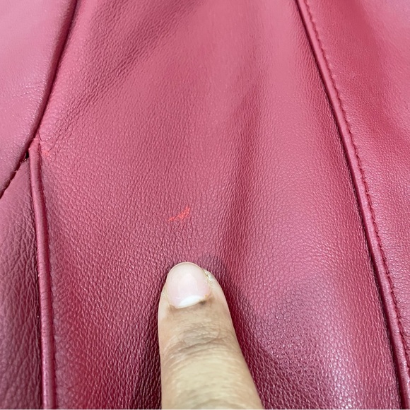 Worthington Genuine Lambskin Leather Jacket Womens XL Red Full Zip - Picture 4 of 11